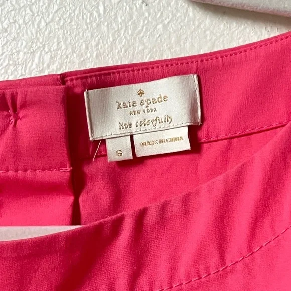 Womens Kate Spade Top Pink Peplum Button Back Sleeveless - Picture 5 of 6